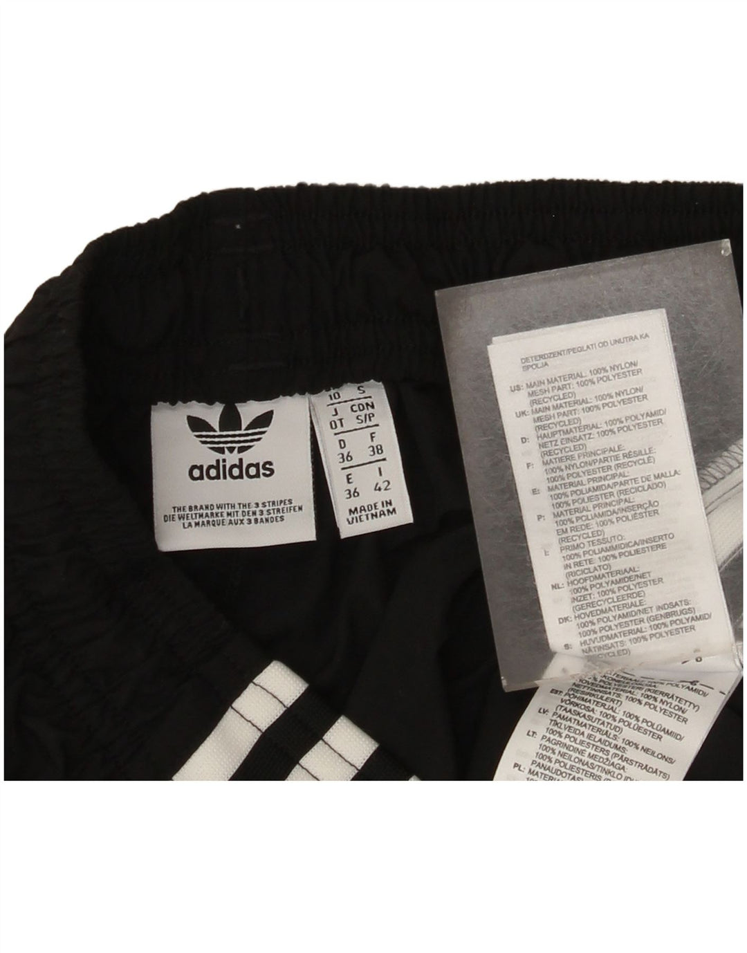 Pantaloncini sportivi da donna Adidas UK 10 piccoli nylon nero