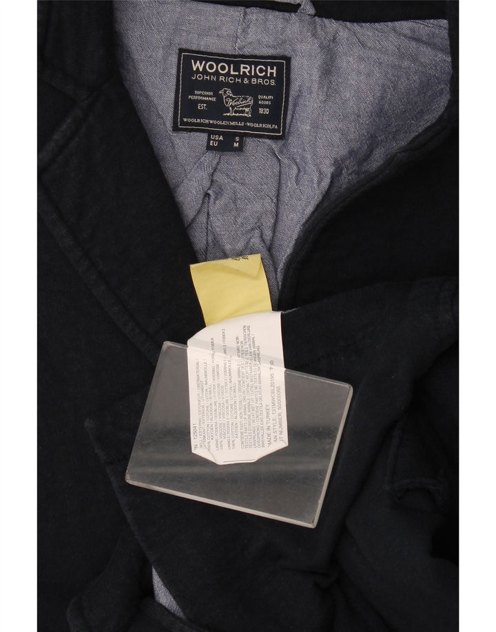Giacca blazer a 3 bottoni da uomo Woolrich UK 36 piccola in cotone blu navy
