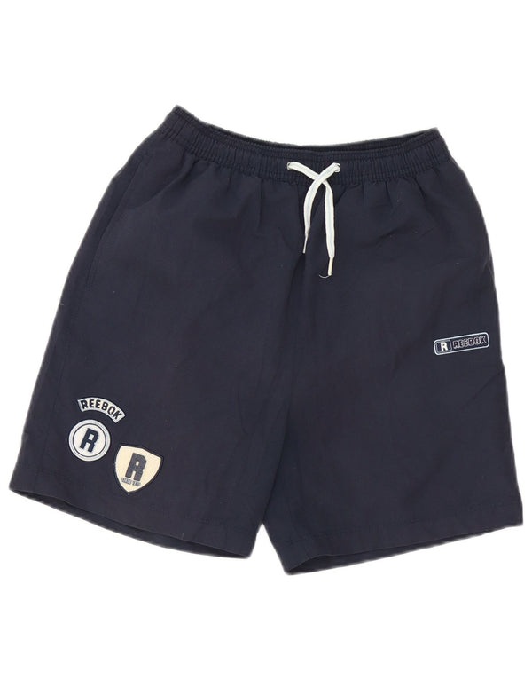 Pantaloncini da bagno da uomo Reebok medio blu navy in poliestere