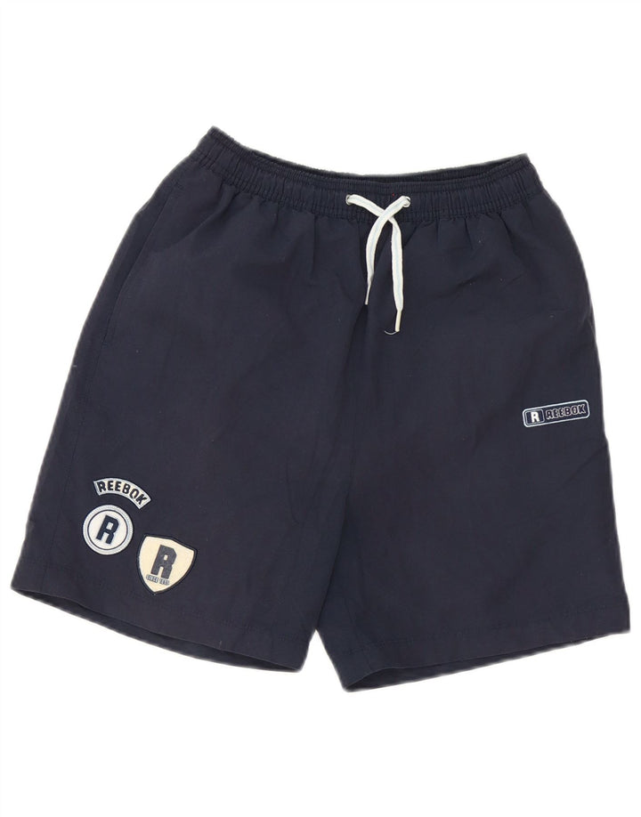 Pantaloncini da bagno da uomo Reebok medio blu navy in poliestere