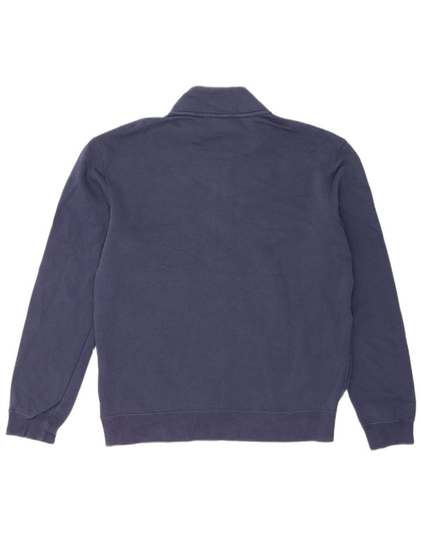 Felpa Nike da uomo con zip e collo, in cotone blu navy medio