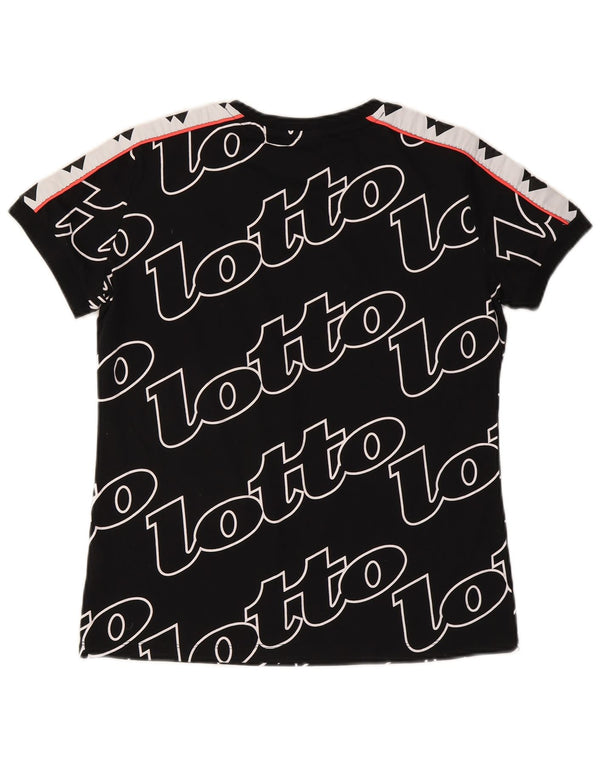 T-shirt grafica da donna Lotto Top UK 16 Large Nero Colourblock Poliestere