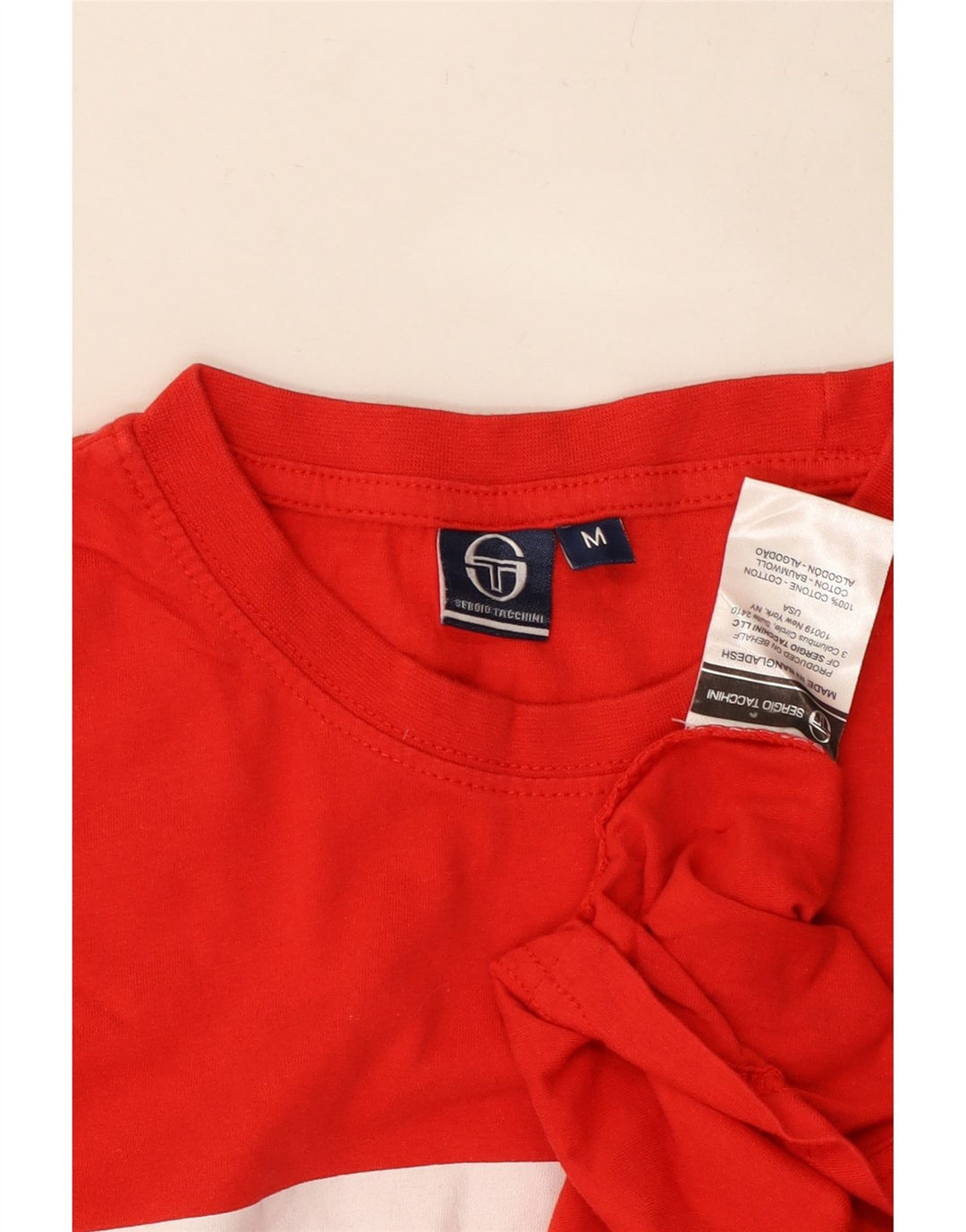 SERGIO TACCHINI T-shirt grafica da uomo Top in cotone a righe rosse medie