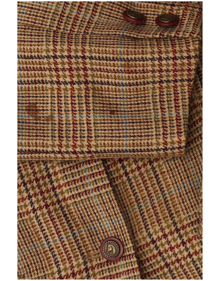 Giacca Blazer a 3 Bottoni Donna Luisa Spagnoli IT 46 Pied De Poule Beige Grande