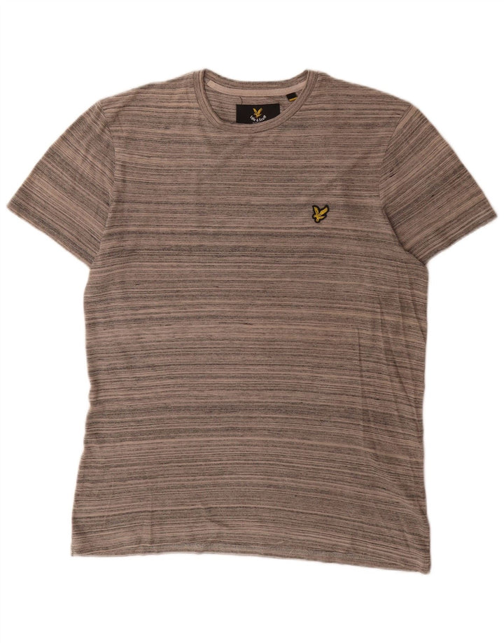 T-shirt da uomo Lyle & Scott Top in cotone gessato grigio medio