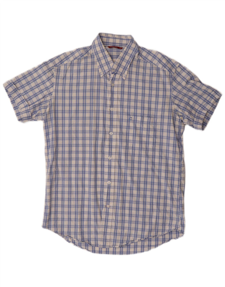 Camicia a maniche corte da uomo Carrera a quadri blu medio