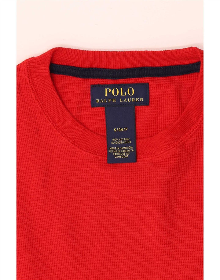 Polo Ralph Lauren Maglia regolare da uomo a maniche lunghe piccola in cotone rosso