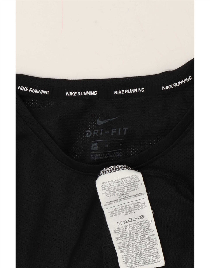 T-shirt Nike da uomo Dri Fit See Through, top in poliestere nero medio