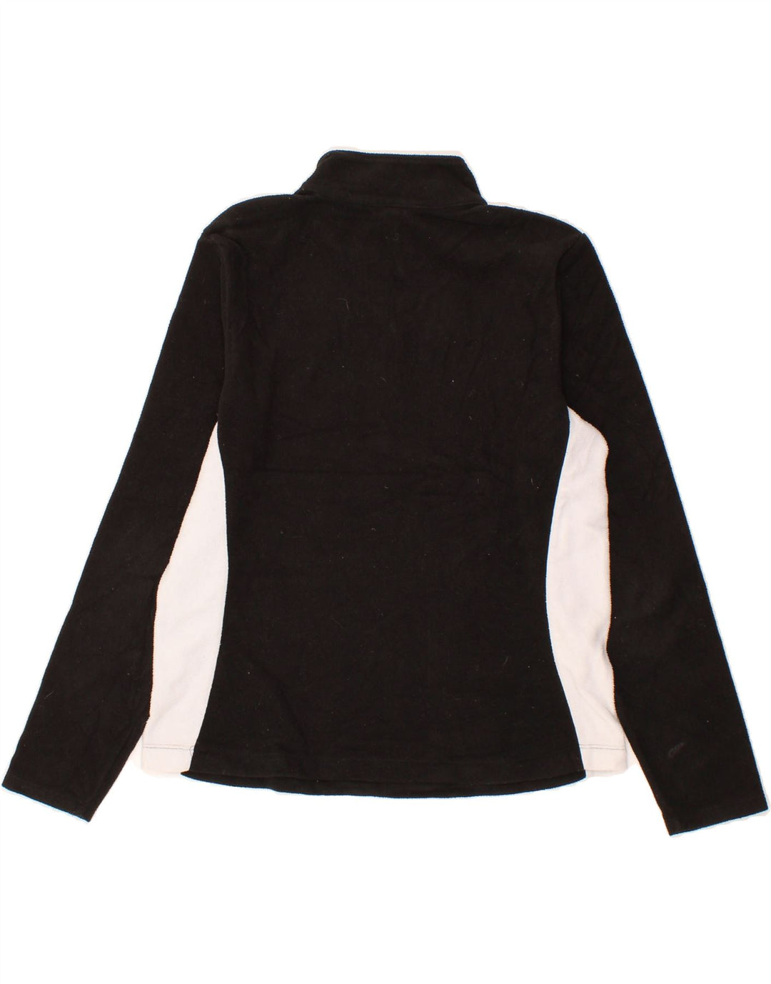 IZOD Womens Zip Neck Fleece Jumper UK 14 Medium Black Colourblock Vintage Izod and Second-Hand Izod from Messina Hembry 