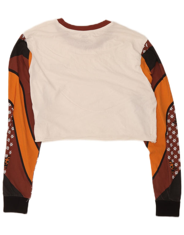 Top corto con grafica da donna Vans a maniche lunghe UK 6 XS bianco color block