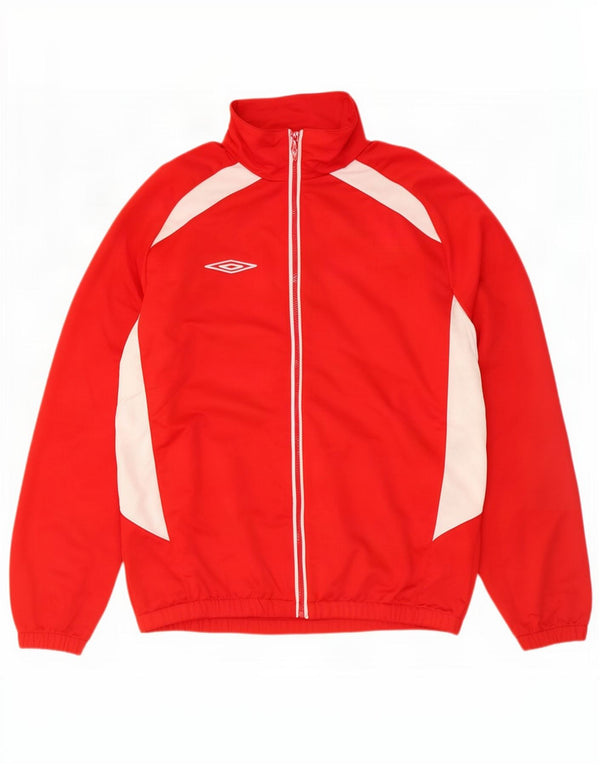 Giacca da ginnastica da uomo Umbro grande in poliestere color block rosso