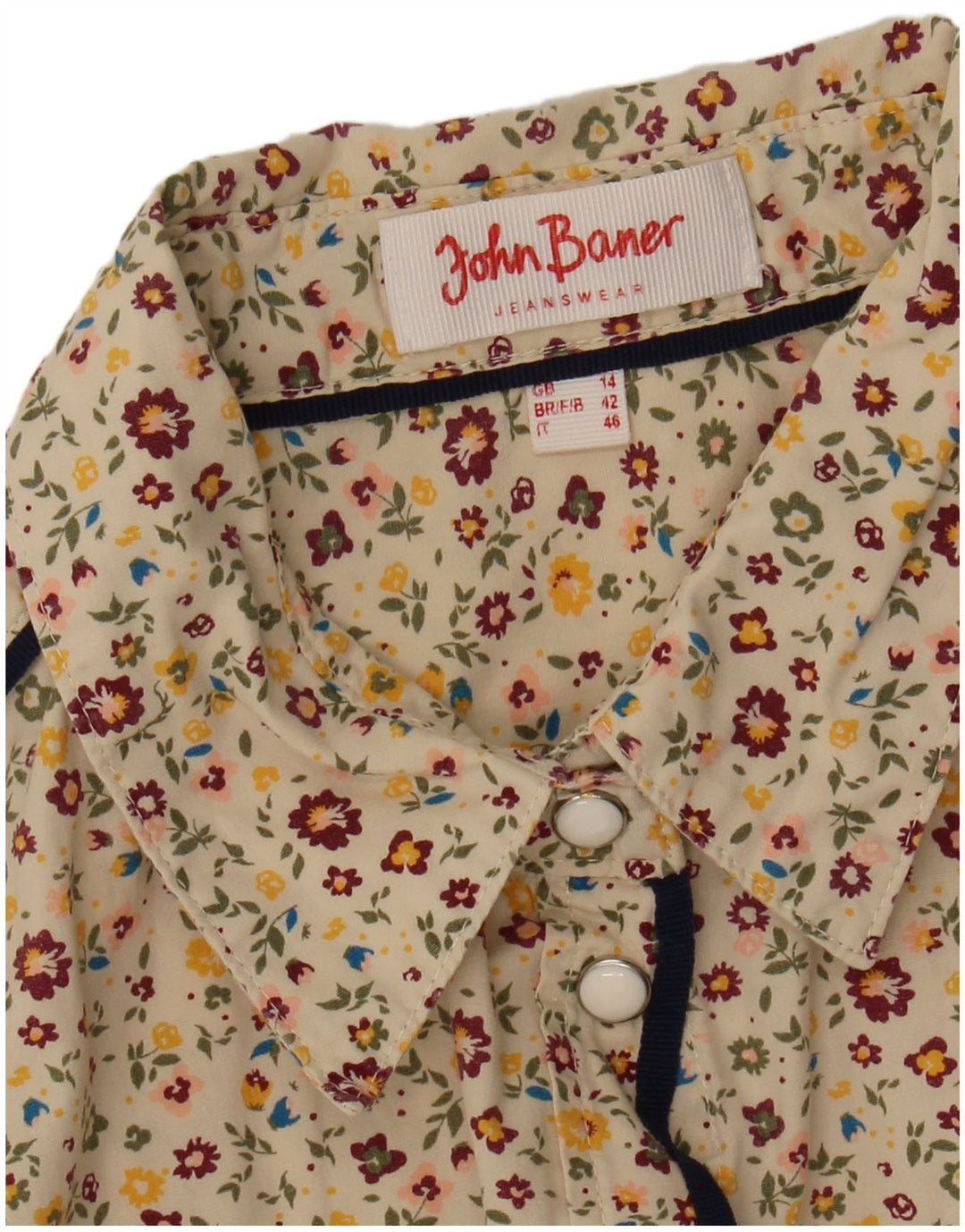 Camicia da donna John Baner UK 14 Beige medio floreale