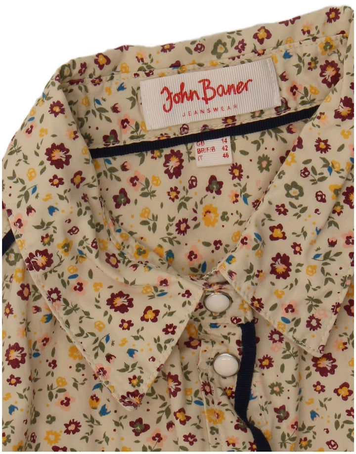 Camicia da donna John Baner UK 14 Beige medio floreale
