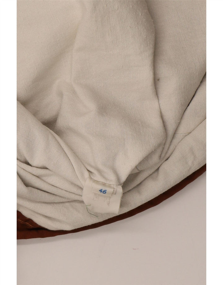 Giacca a vento vintage da uomo con cappuccio IT 46 Small Beige Colourblock