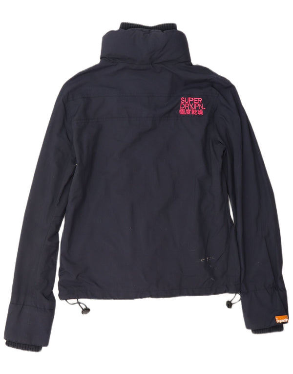 Giacca antipioggia da donna Superdry UK 14 nylon blu navy medio