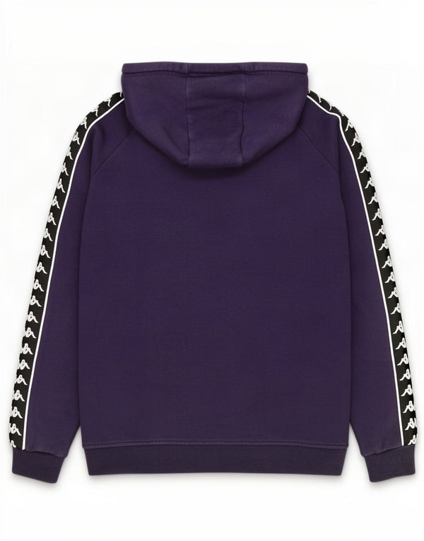 Felpa con cappuccio grafica da uomo Kappa XL in cotone color block viola