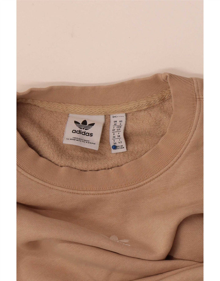 Felpa oversize corta Adidas da donna, maglione, UK 10, piccola, beige