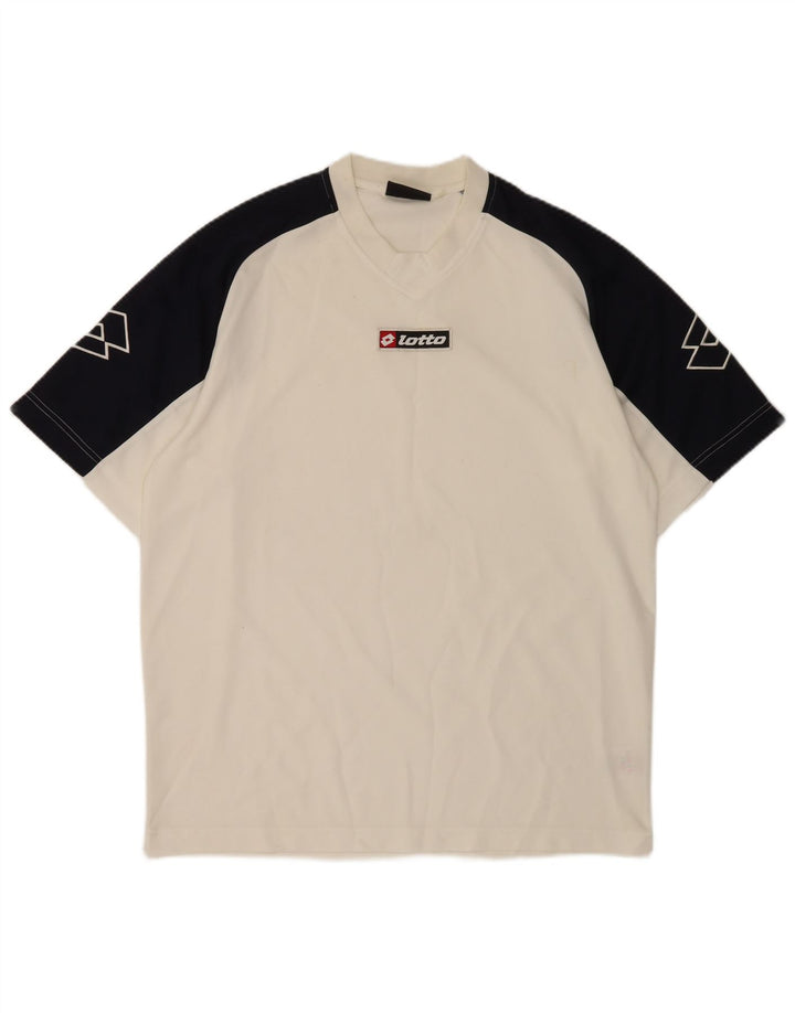 T-shirt grafica da uomo Lotto Top XL poliestere color block bianco