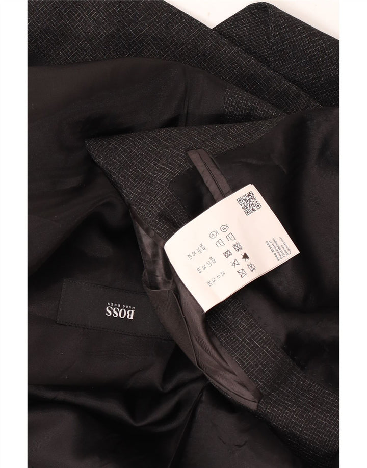 Giacca blazer da uomo a 2 bottoni Hugo Boss EU 52 XL lana vergine grigia