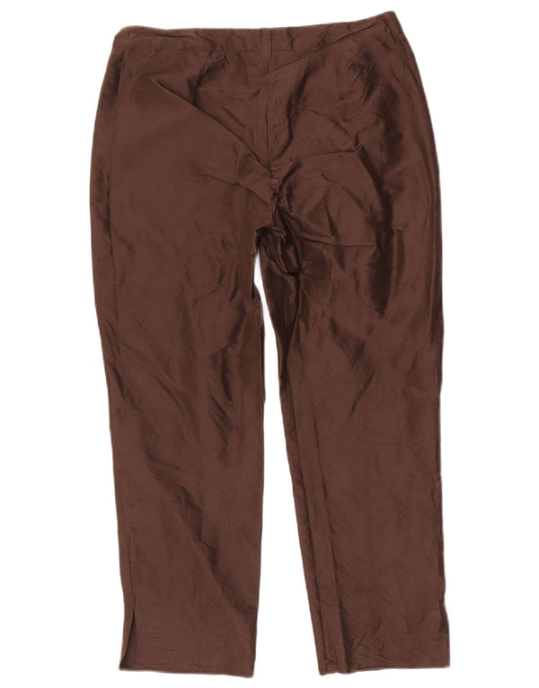 Pantaloni corti dritti da donna Marella UK 6 XS W28 L24 Seta marrone