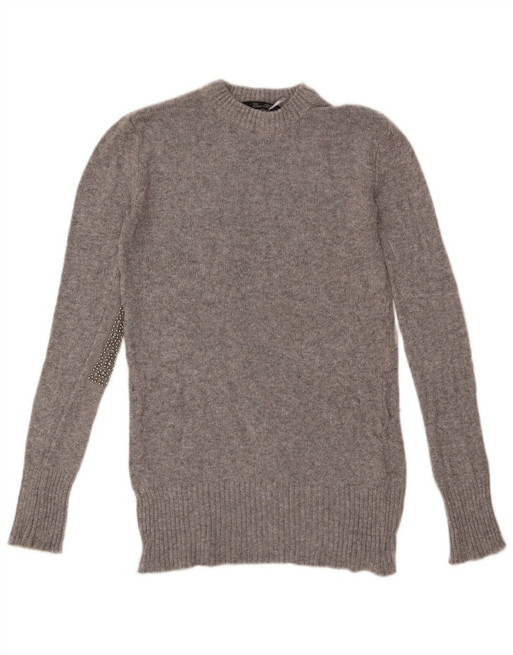 Maglione maglione girocollo da donna Zara UK 10 piccolo in viscosa grigia