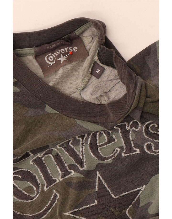 T-shirt grafica da uomo Converse Top medio kaki mimetico
