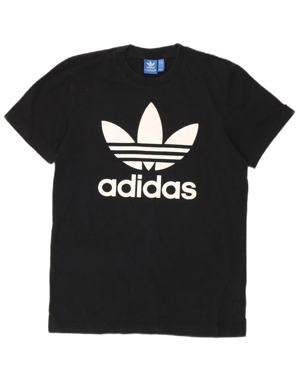 T-shirt grafica da uomo ADIDAS Top piccola in cotone nero