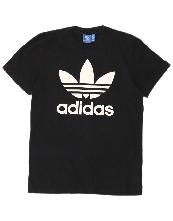 T-shirt grafica da uomo ADIDAS Top piccola in cotone nero