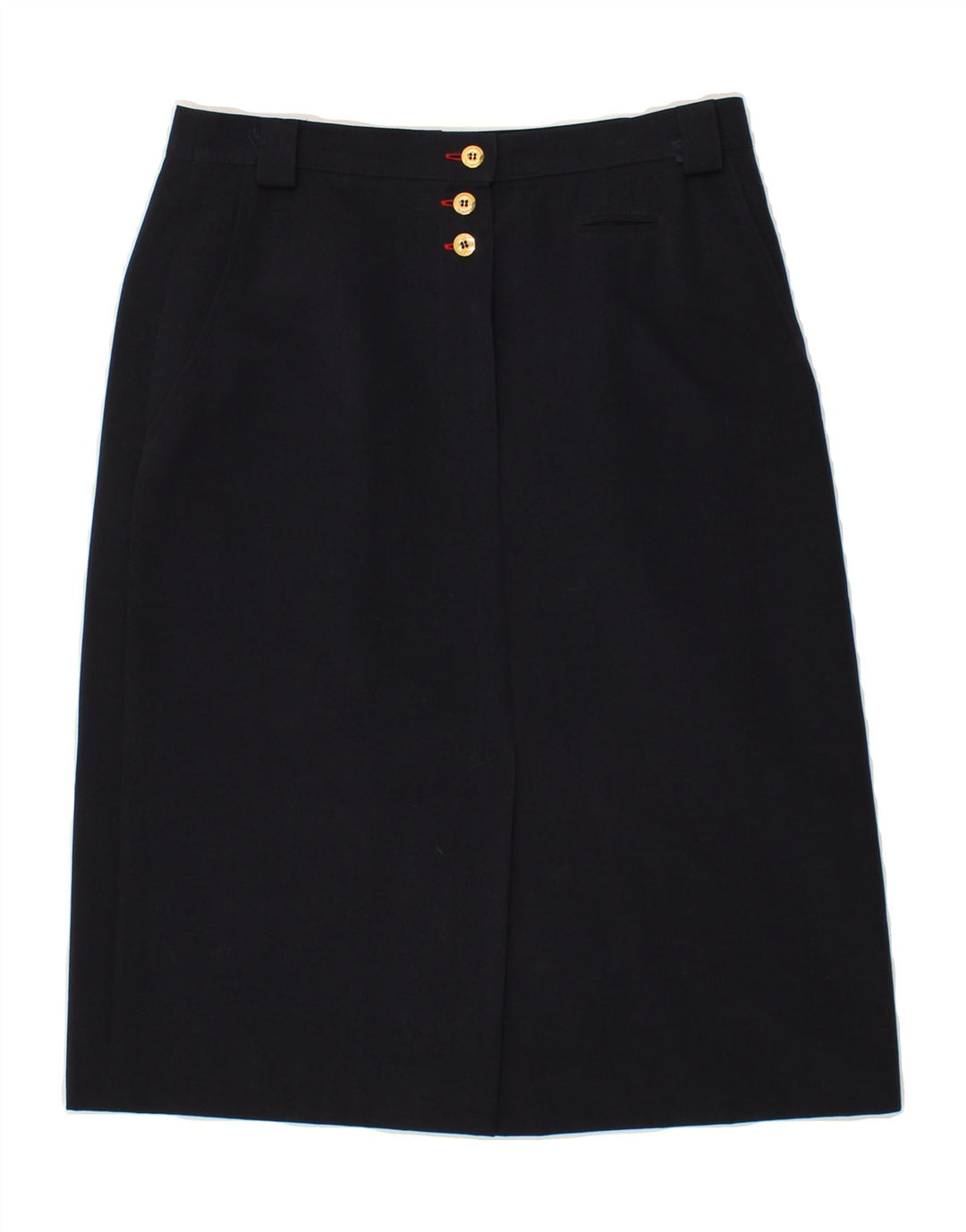 JOBIS Womens A-Line Skirt EU 40 Medium W30  Navy Blue Polyester Vintage Jobis and Second-Hand Jobis from Messina Hembry 