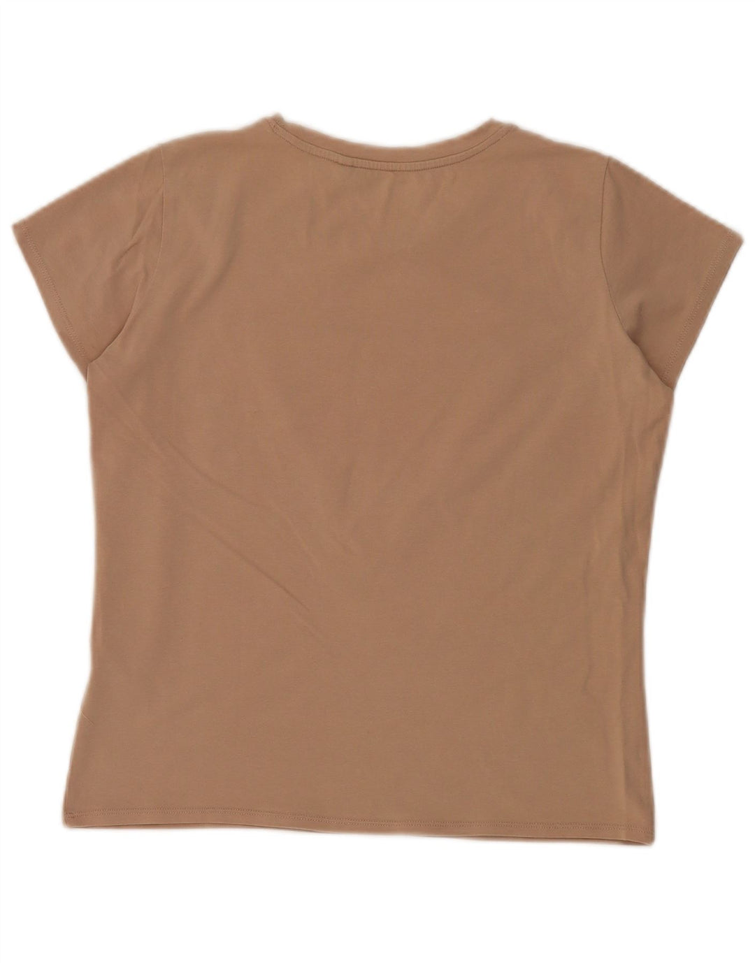 Guess T-shirt grafica corta da donna Top UK 16 Large Beige Cotton