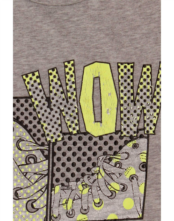 T-shirt grafica da uomo Converse Top XL in cotone chiazzato grigio
