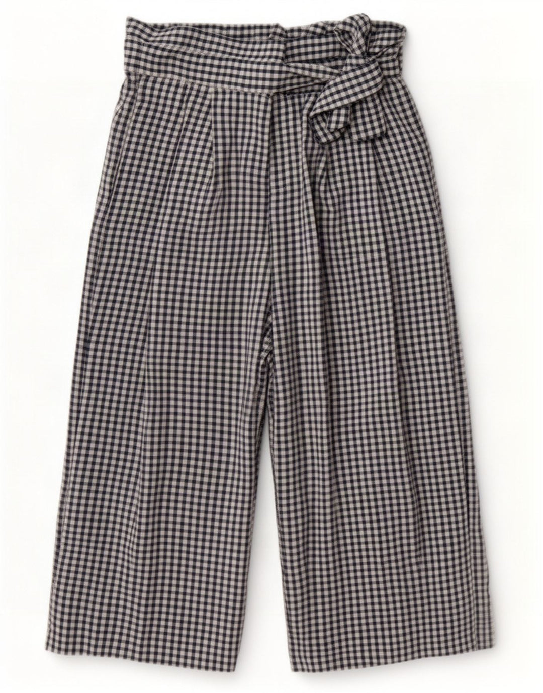 Pantaloni Capri Cullotes da donna Zara medi W28 L22 a quadretti blu navy