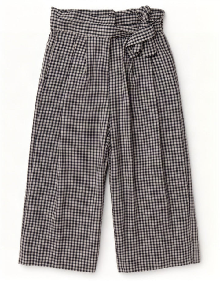 Pantaloni Capri Cullotes da donna Zara medi W28 L22 a quadretti blu navy