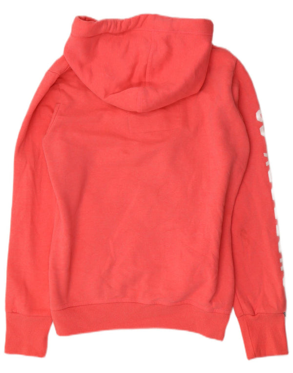 Felpa con cappuccio e zip grafica da donna Superdry UK 18 XL poliestere rosa