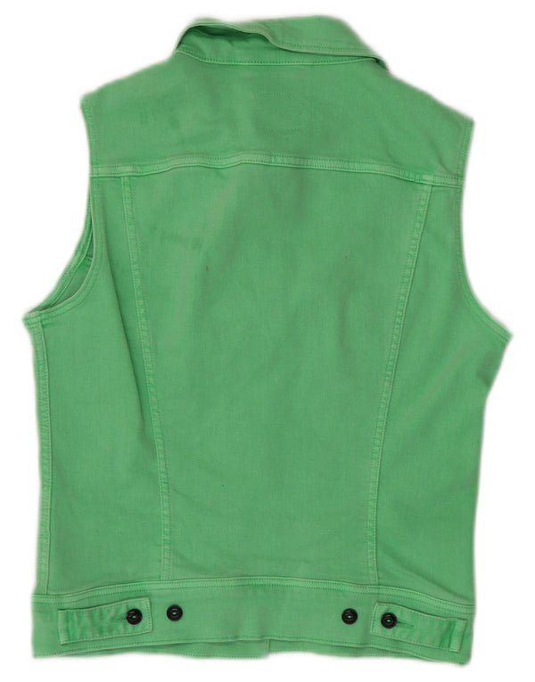 Gilet in denim corto da donna Lee UK 10 piccolo cotone verde