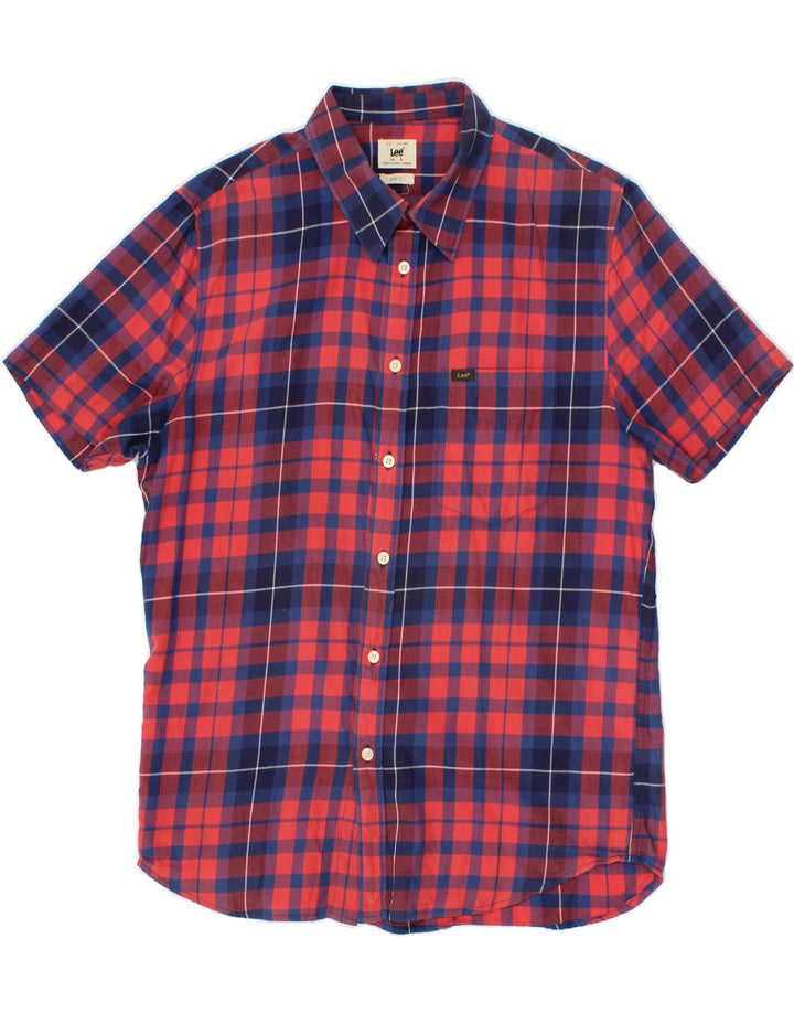 LEE Mens Short Sleeve Shirt Large Pink Check Cotton Vintage Lee and Second-Hand Lee from Messina Hembry 