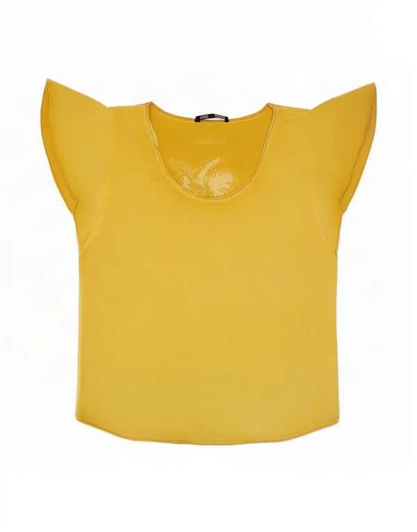 Desigual Camicetta da donna Top UK 12 Cotone floreale giallo medio