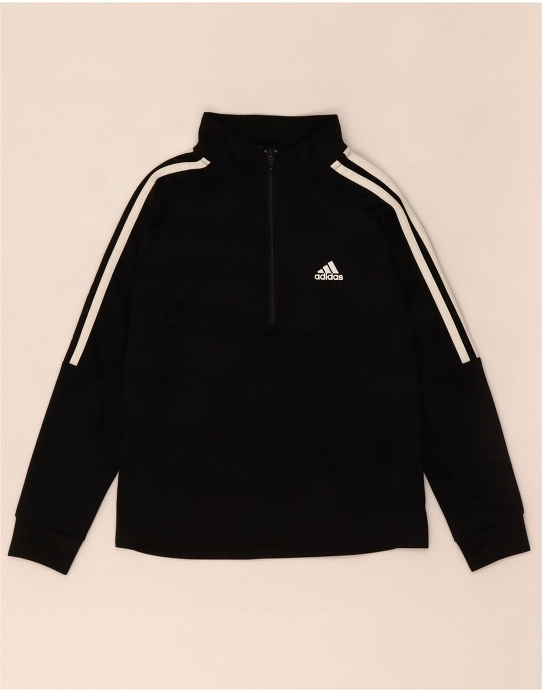Top della tuta pullover Adidas Aeroready Zip Neck da ragazzo 9-10 anni nera