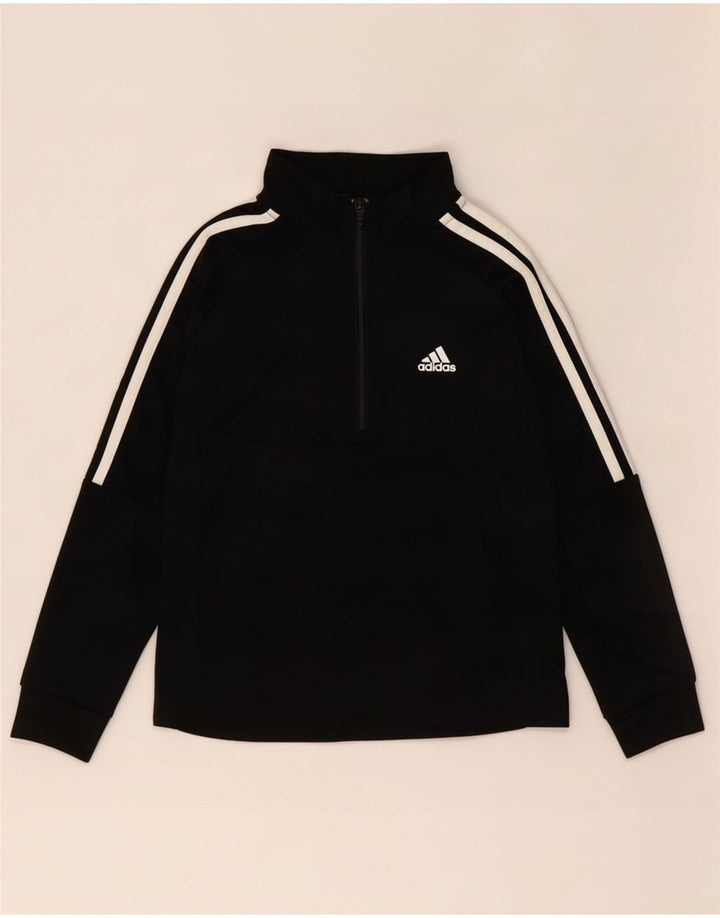 Top della tuta pullover Adidas Aeroready Zip Neck da ragazzo 9-10 anni nera