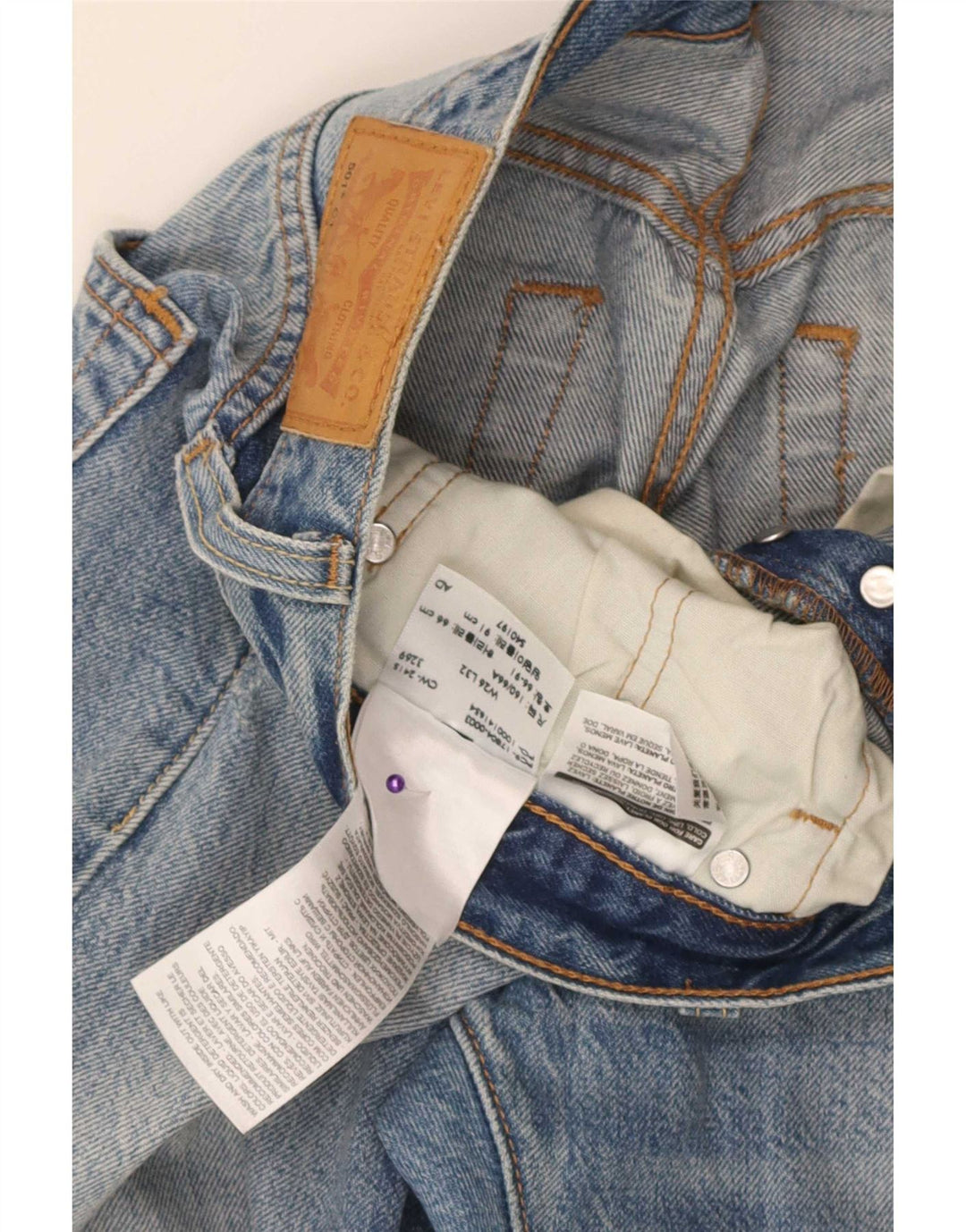Levi's Jeans dritti invecchiati 501 CT da donna W26 L27 in cotone blu