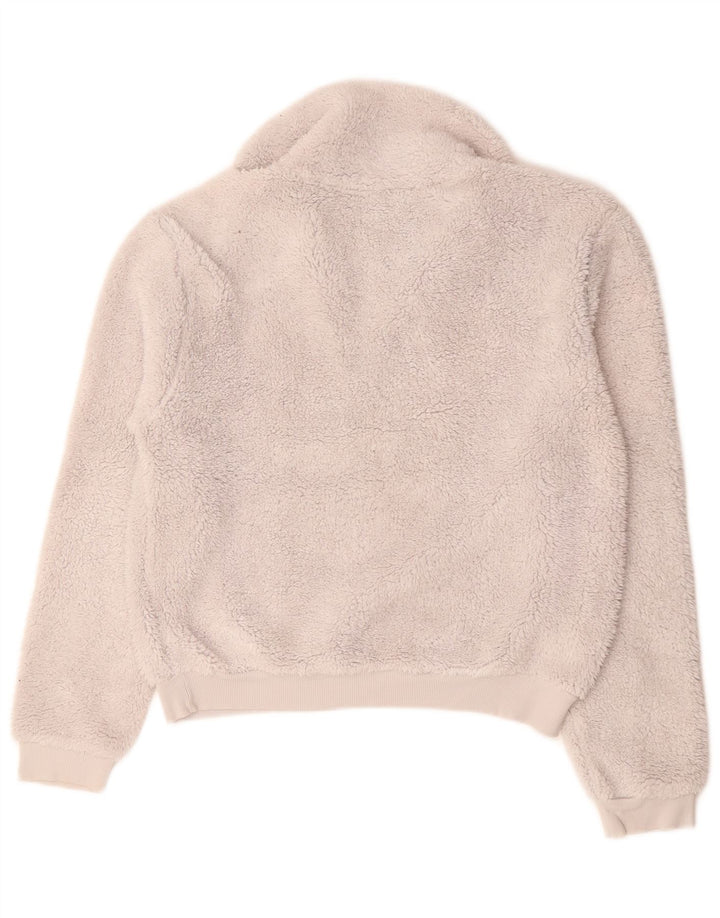 Maglione in pile oversize da donna con zip e collo Topshop UK 10 piccolo poliestere grigio