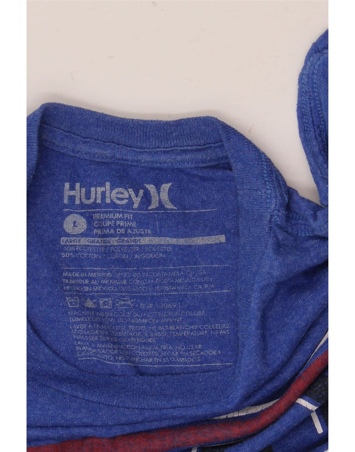 Hurley T-shirt grafica da uomo con vestibilità premium, top grande in poliestere blu