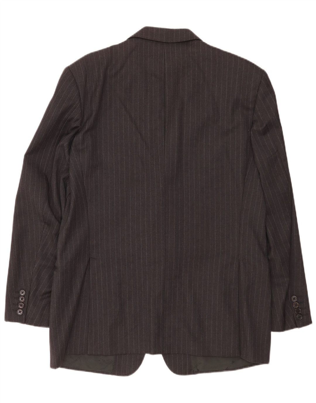 Giacca Blazer 3 Bottoni Trussardi Uomo IT 52 XL Gessata Grigia Lana Vergine