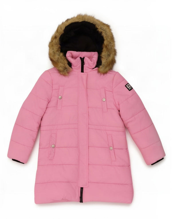Cappotto imbottito con cappuccio per bambina Diesel 9-10 anni in nylon rosa