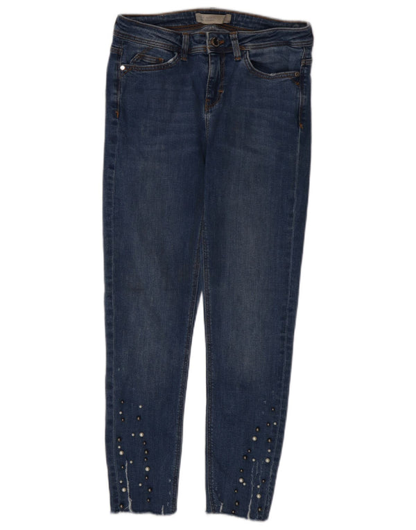 Jeans skinny corti da donna Zara EU 36 XS W26 L25 Blu