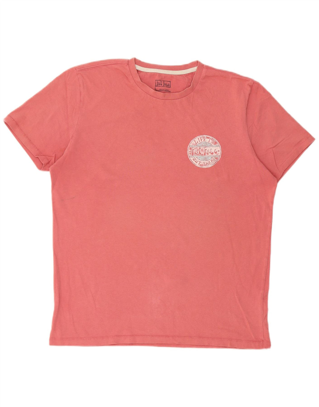 T-shirt grafica da uomo Fat Face Top grande in cotone rosa
