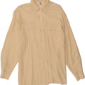 VINTAGE Womens Shirt UK 14 Medium Beige Vintage Vintage and Second-Hand Vintage from Messina Hembry 