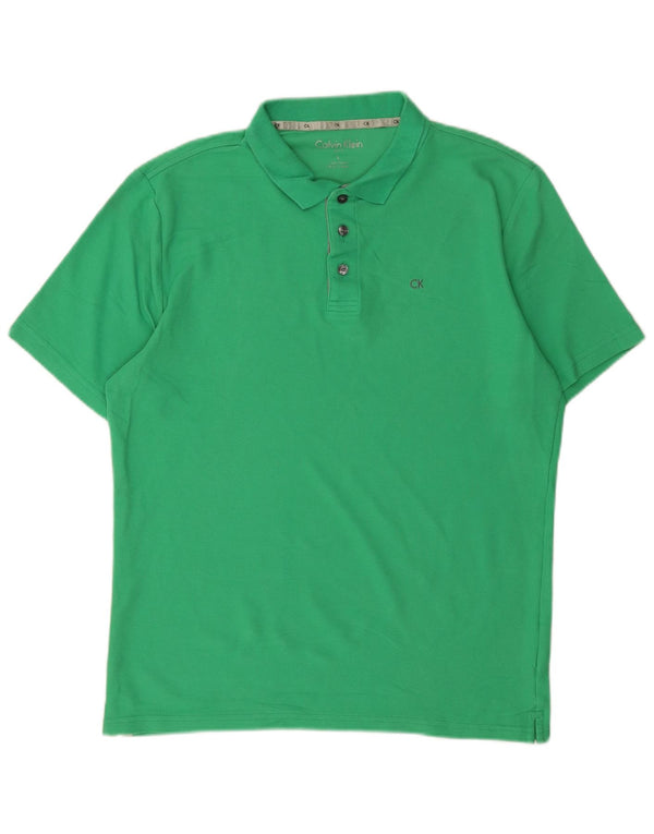 CALVIN KLEIN Polo Uomo Large Verde Cotone