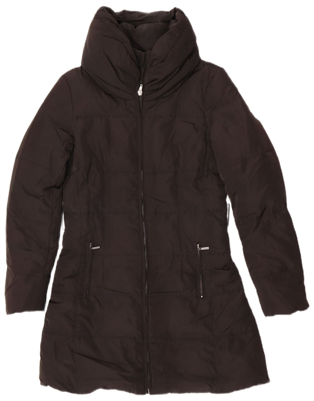 Cappotto imbottito da donna Zara UK 14 poliestere nero medio