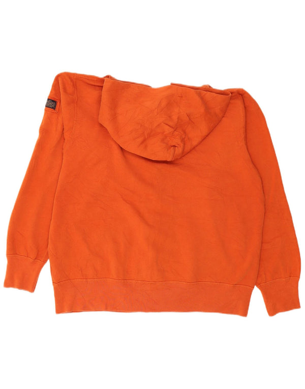 Maglione con cappuccio e zip grafica da uomo Nautica grande in cotone arancione
